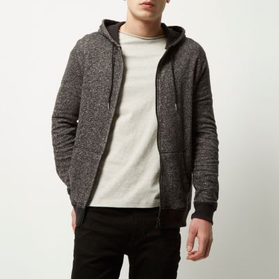 Grey marl terry hoodie